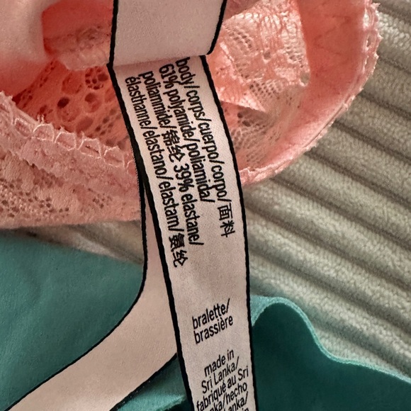 Lace Trim Bralette - Pink & Teal size L - Victoria’s Secret - Picture 5 of 5